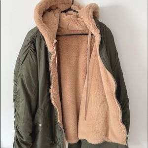 Forever 21 Reversible Jacket Olive/Tan